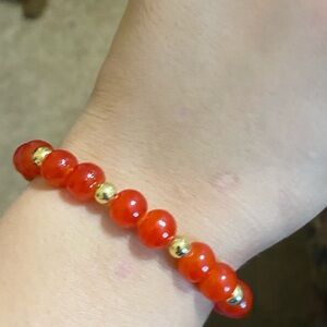 Orange glass bead bracelet